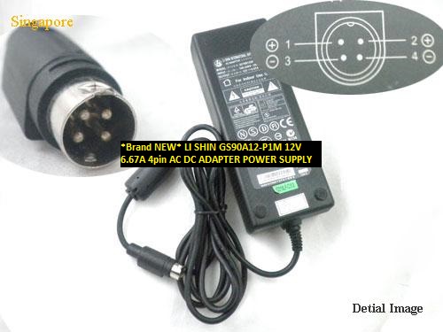 *Brand NEW* LI SHIN 12V 6.67A GS90A12-P1M 4pin AC DC ADAPTER POWER SUPPLY - Click Image to Close